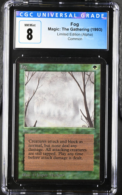 Graded Fog Magic: The Gathering Alpha Edition card rated 8 NM/Mint by CGC