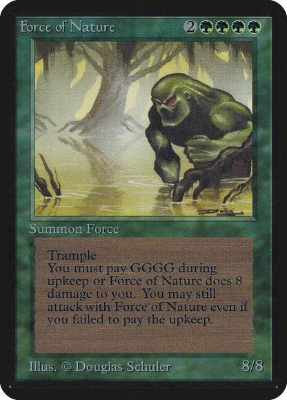 Massive hulking green creature in swamp, a Magic: The Gathering Alpha Edition trading card