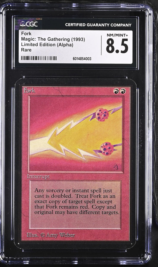 Graded Alpha Edition Fork Magic The Gathering card in CGC 8.5 NM Mint+ condition