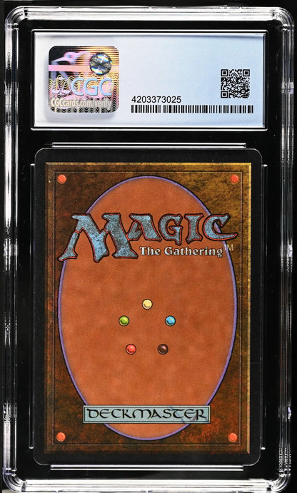 Graded Magic: The Gathering card back in protective case, perfect for trading card collectors