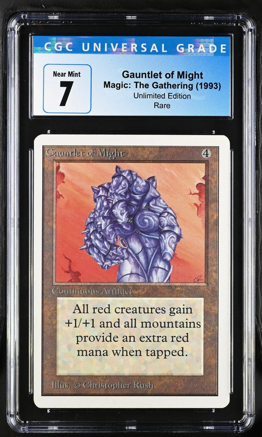 Graded Magic: The Gathering Gauntlet of Might Unlimited Edition trading card CGC 7 Mint