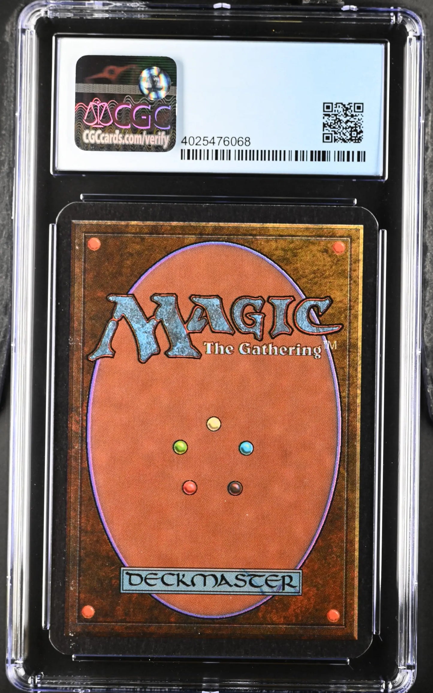 Graded Magic: The Gathering Alpha Edition card in protective case for trading cards