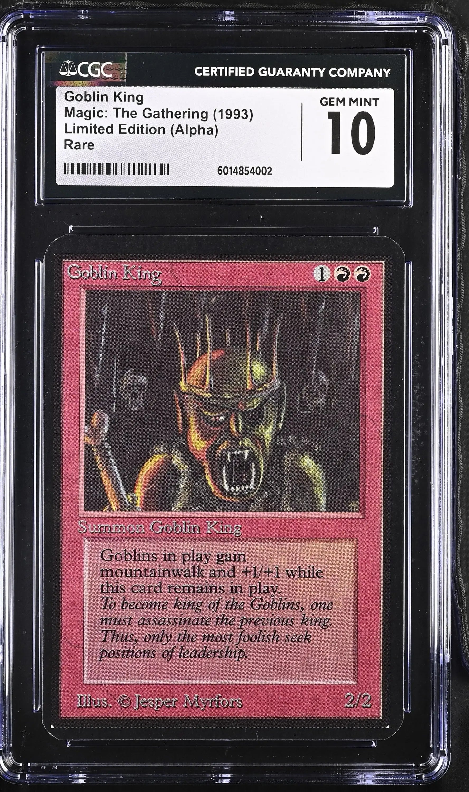 Graded CGC 10 Gem Mint Alpha Edition Goblin King Magic the Gathering card