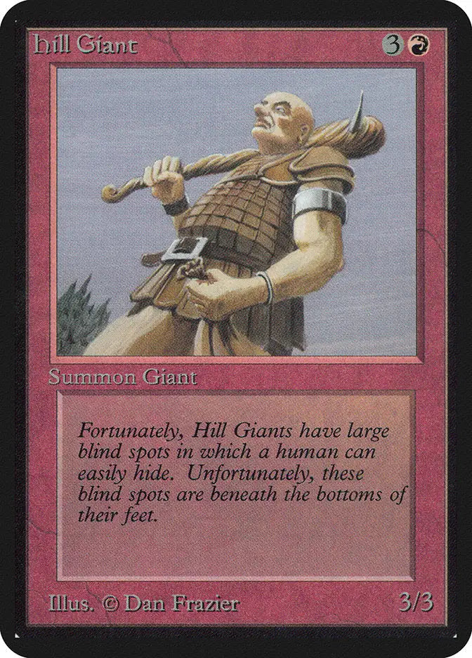 Statue of a giant warrior from Magic: the Gathering Alpha Edition trading cards