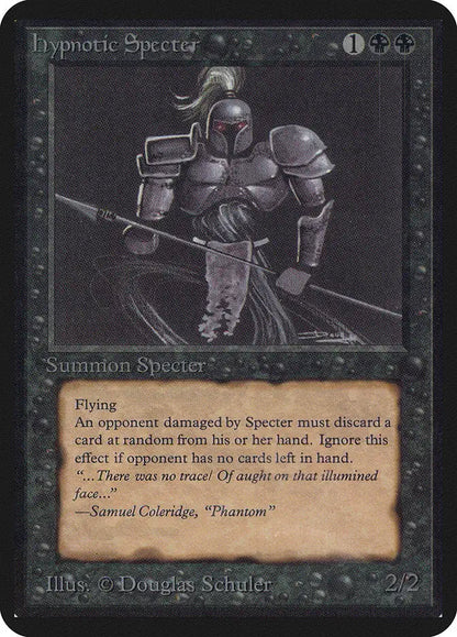 Armored warrior with spear in dark form from Magic: The Gathering Hypnotic Specter Alpha Edition