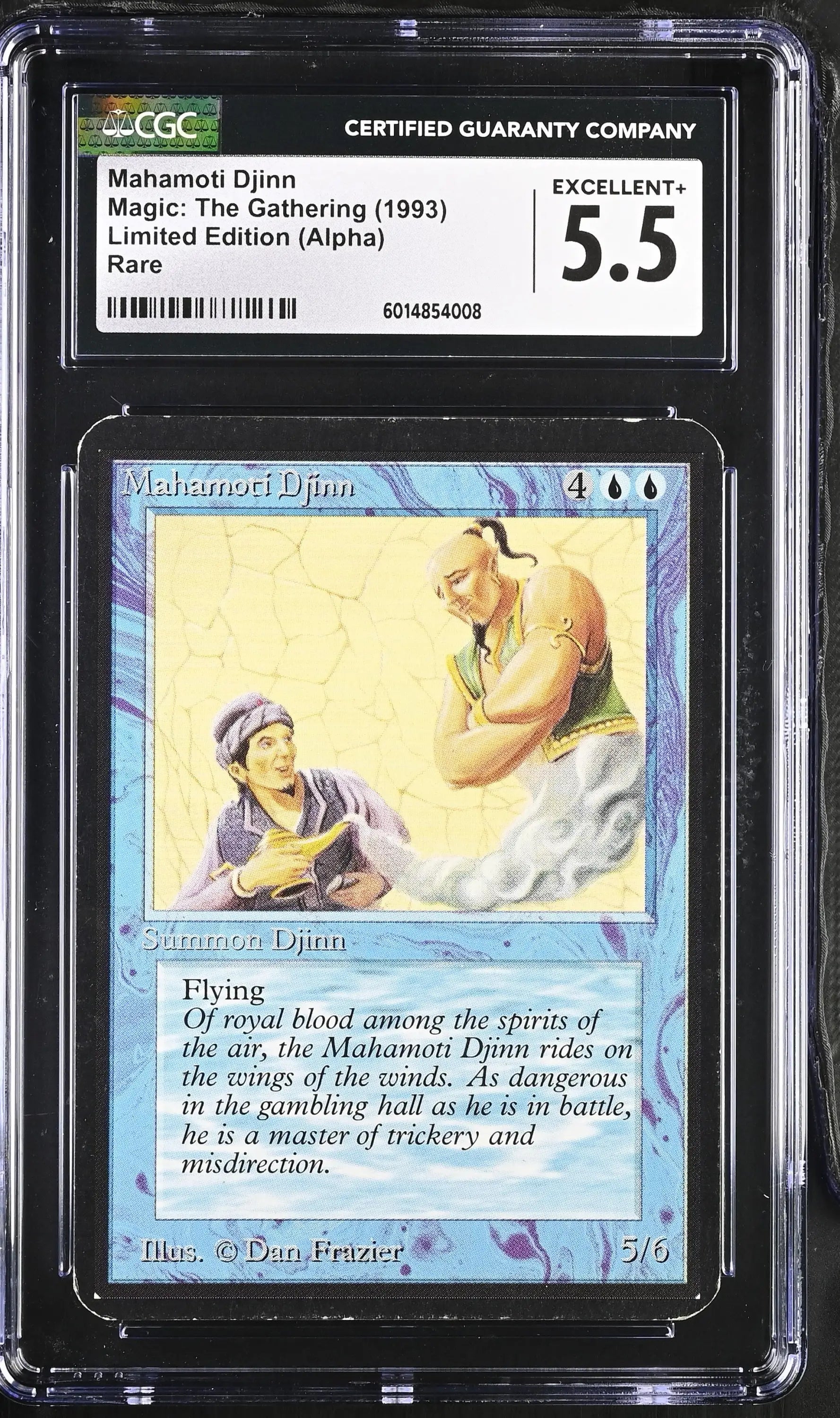 Graded Magic The Gathering Mahamoti Djinn Alpha Edition card in CGC 5.5 Excellent+