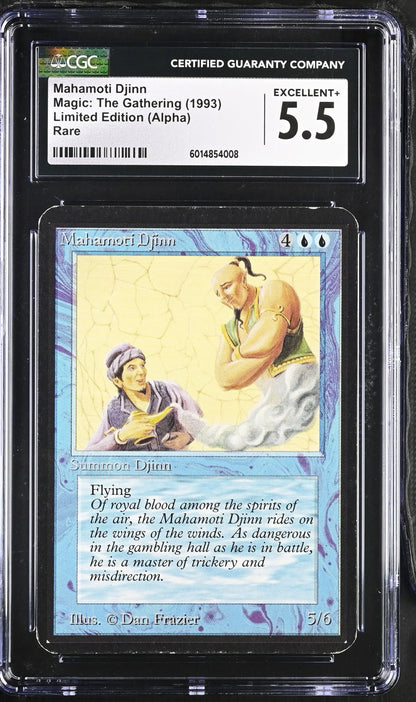 Graded Magic The Gathering Mahamoti Djinn Alpha Edition card in CGC 5.5 Excellent+