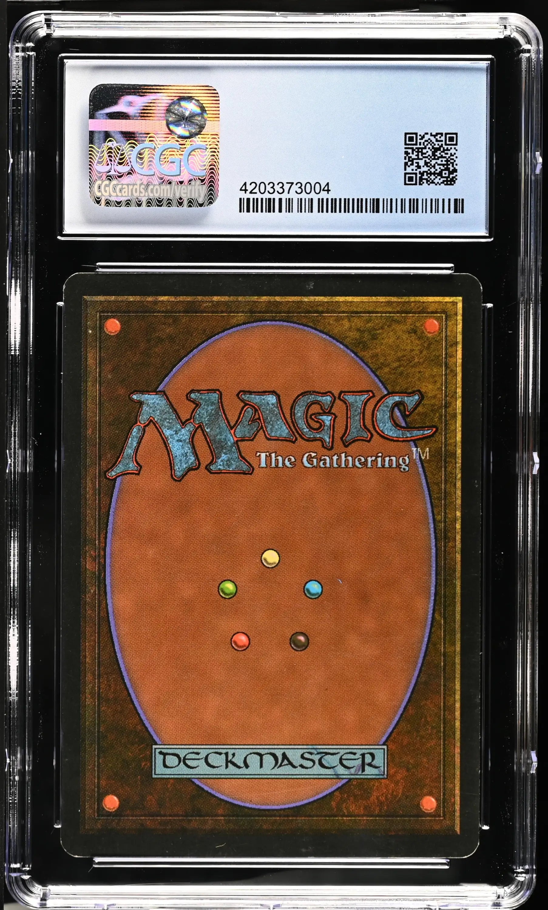 Graded Magic: The Gathering Mana Crypt card back in protective case for trading cards