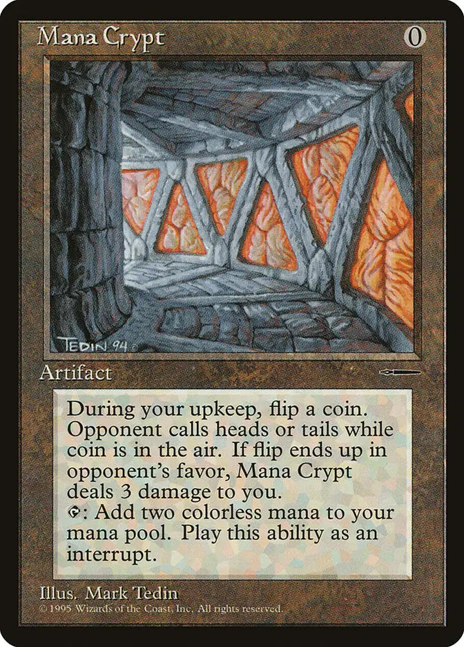 Stone corridor with glowing orange runes in Magic: The Gathering Mana Crypt art