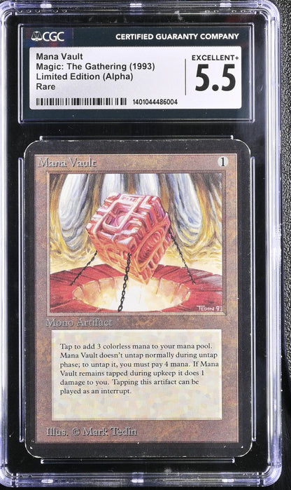 CGC-graded Magic: The Gathering Mana Vault Alpha Edition card rated 5.5 Excellent+