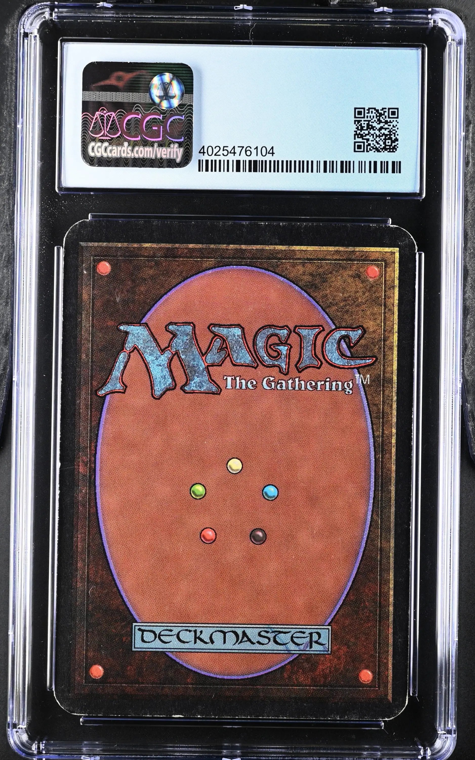Graded Magic: The Gathering Alpha Edition Manabarbs card in protective case
