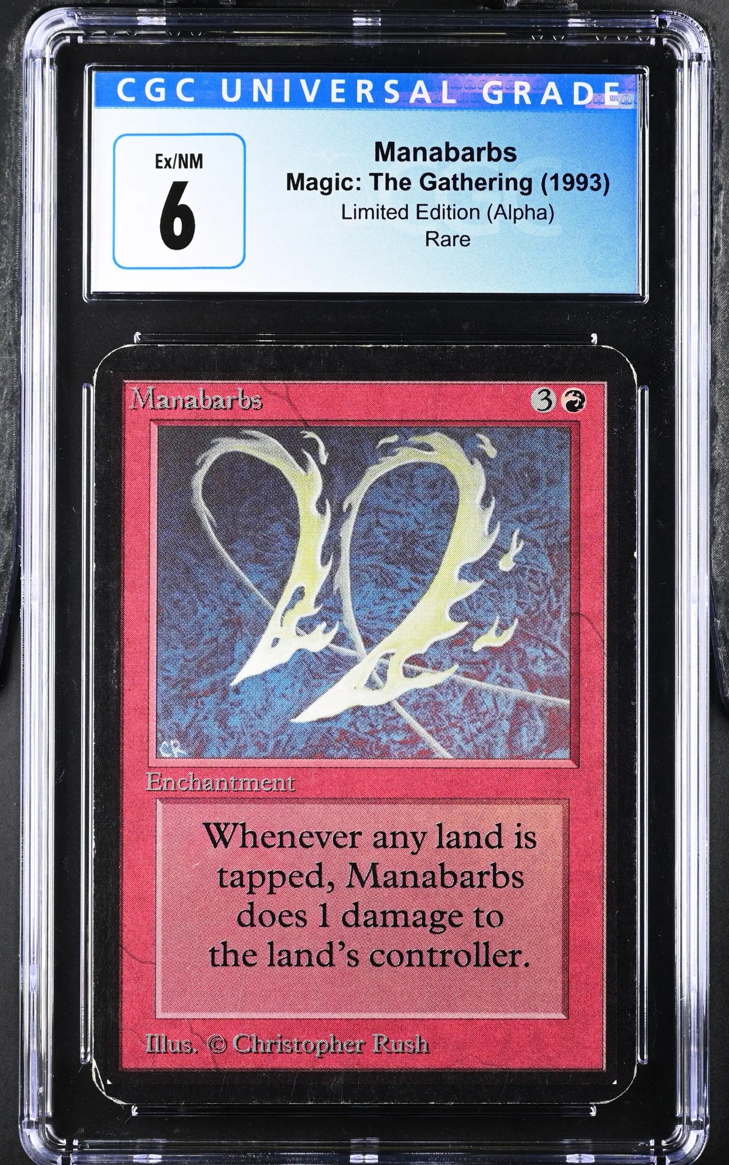 Graded CGC 6 Ex/NM Magic: The Gathering Manabarbs Alpha Edition trading card