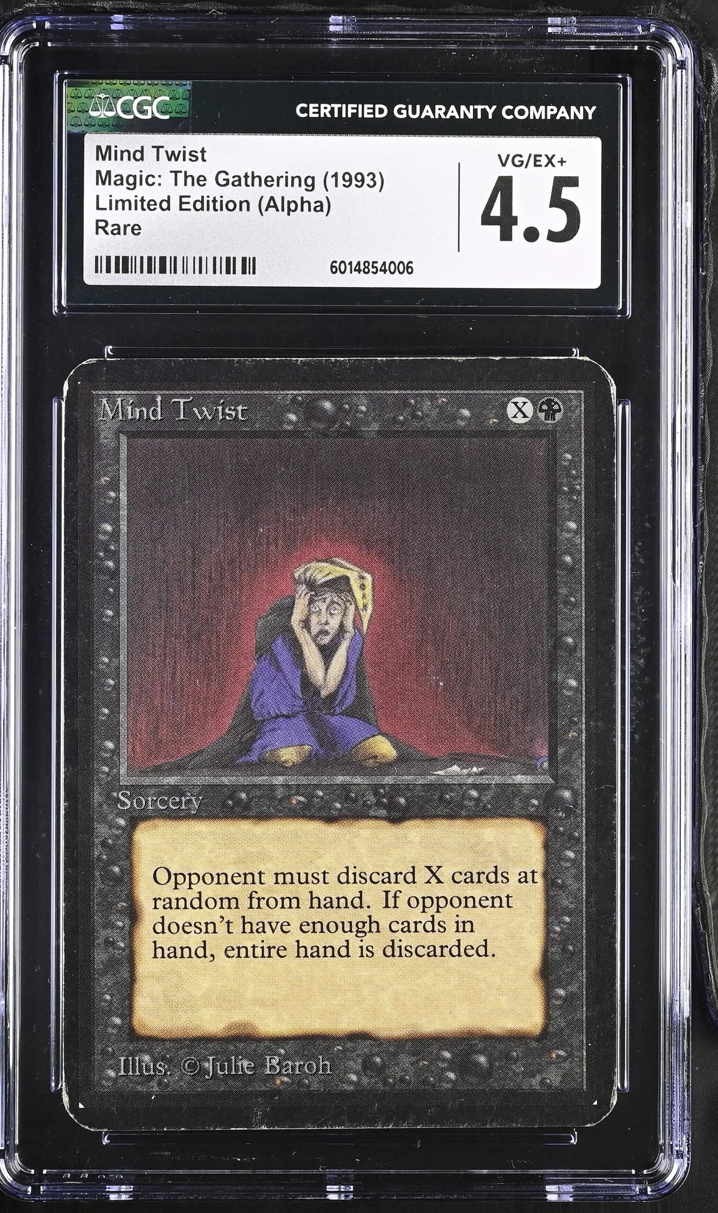 Graded Mind Twist Magic The Gathering Alpha Edition card in CGC 4.5 VG/EX+ condition