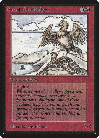 Eagle with spread wings on rock for Magic: the Gathering Beta Edition trading cards