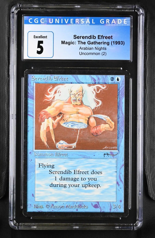 Graded CGC Serendib Efreet trading card from Arabian Nights Magic the Gathering