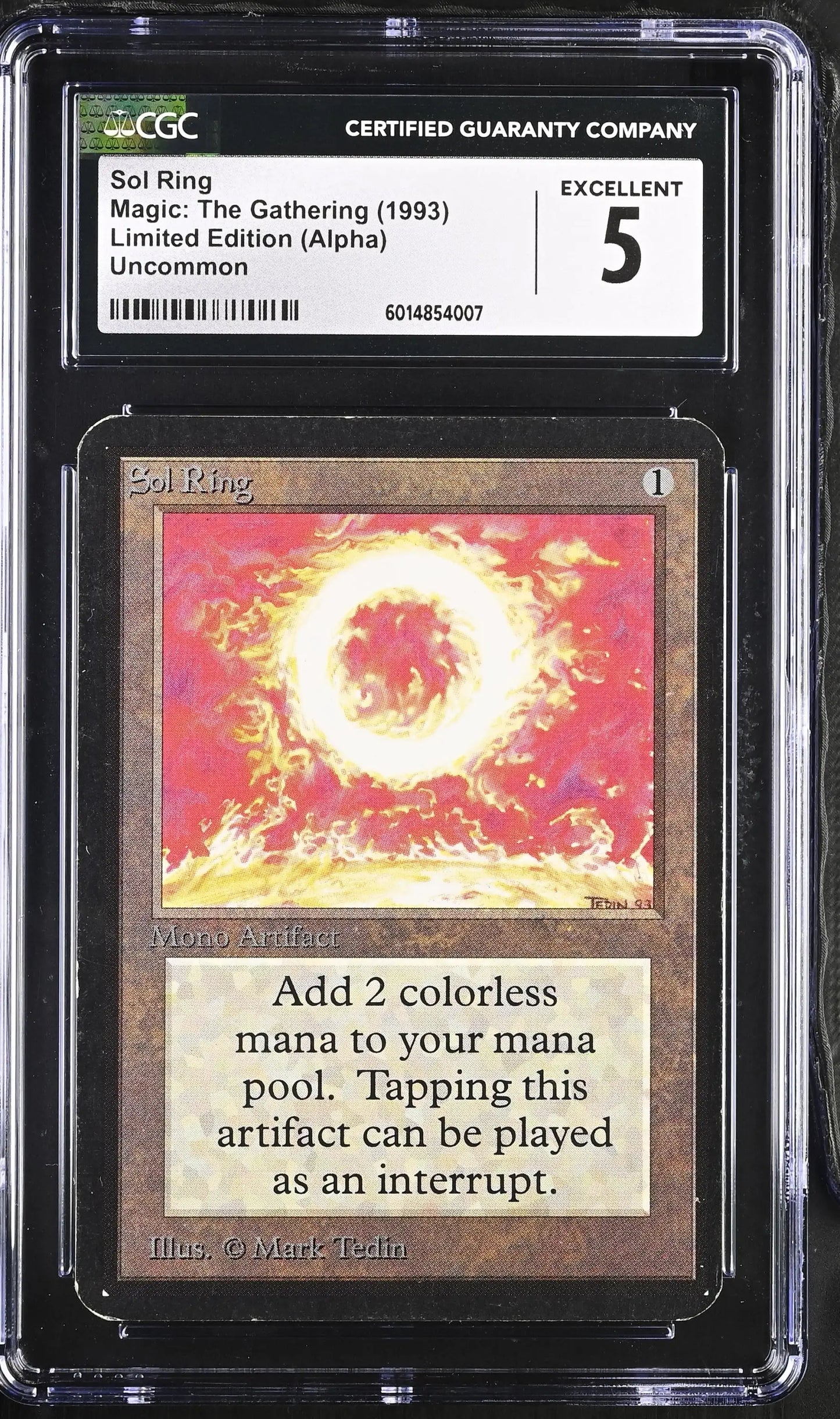 Graded Sol Ring Magic The Gathering Alpha Edition card in CGC 5 Excellent condition
