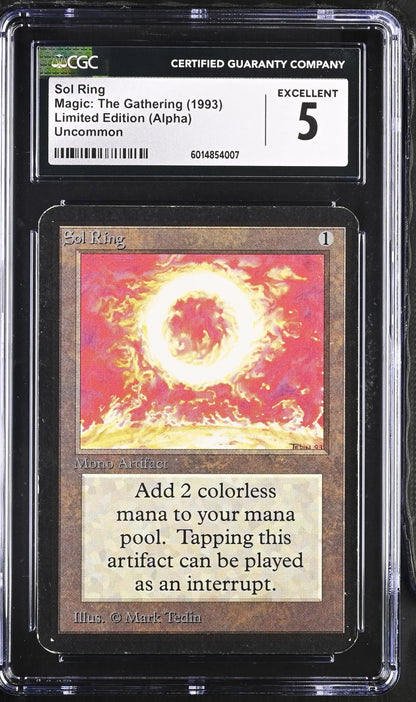 Graded Sol Ring Magic The Gathering Alpha Edition card in CGC 5 Excellent condition
