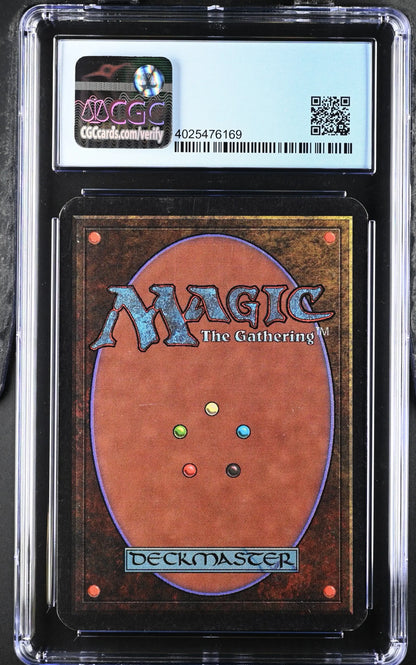Graded Magic: The Gathering Alpha Edition card back in protective case for trading cards