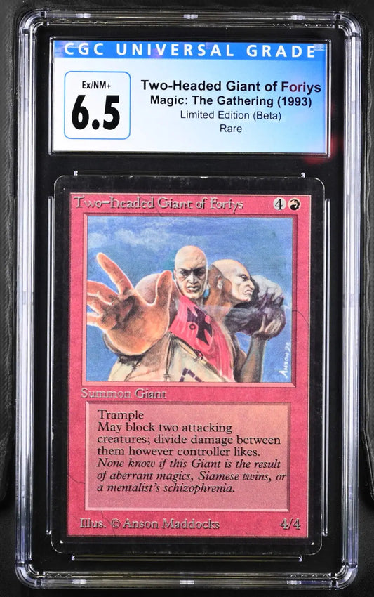 Graded Magic The Gathering MTG Two-Headed Giant of Foriys Beta Edition card