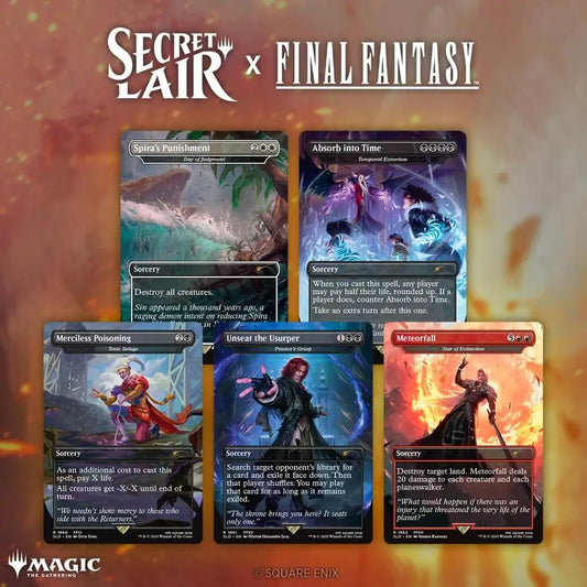 Magic The Gathering cards from Secret Lair x Final Fantasy Game Over Non-Foil Edition