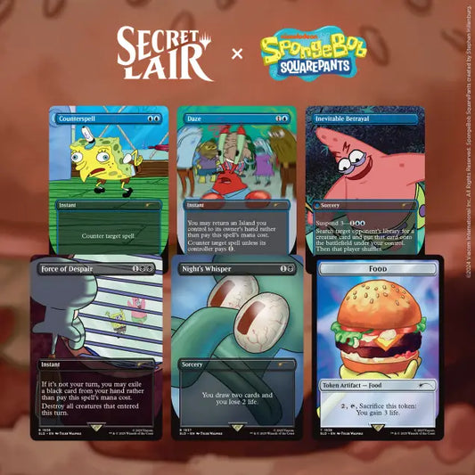 SpongeBob-themed Magic: The Gathering cards from Secret Lair x SpongeBob SquarePants