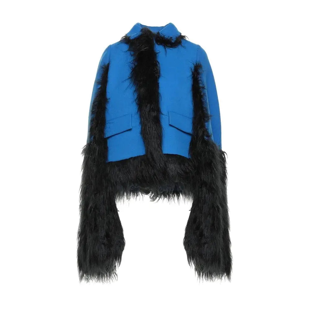 Maison Margiela Faux Fur Trimmed Cape Jacket