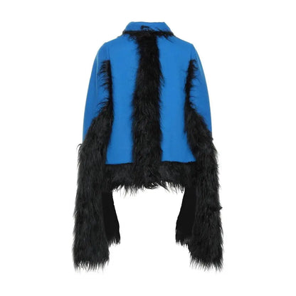 Maison Margiela Faux Fur Trimmed Cape Jacket