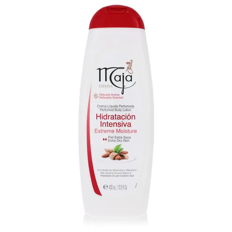 White lotion bottle with red cap for extreme moisture myrurgia body lotion oriental fragrance evening wear