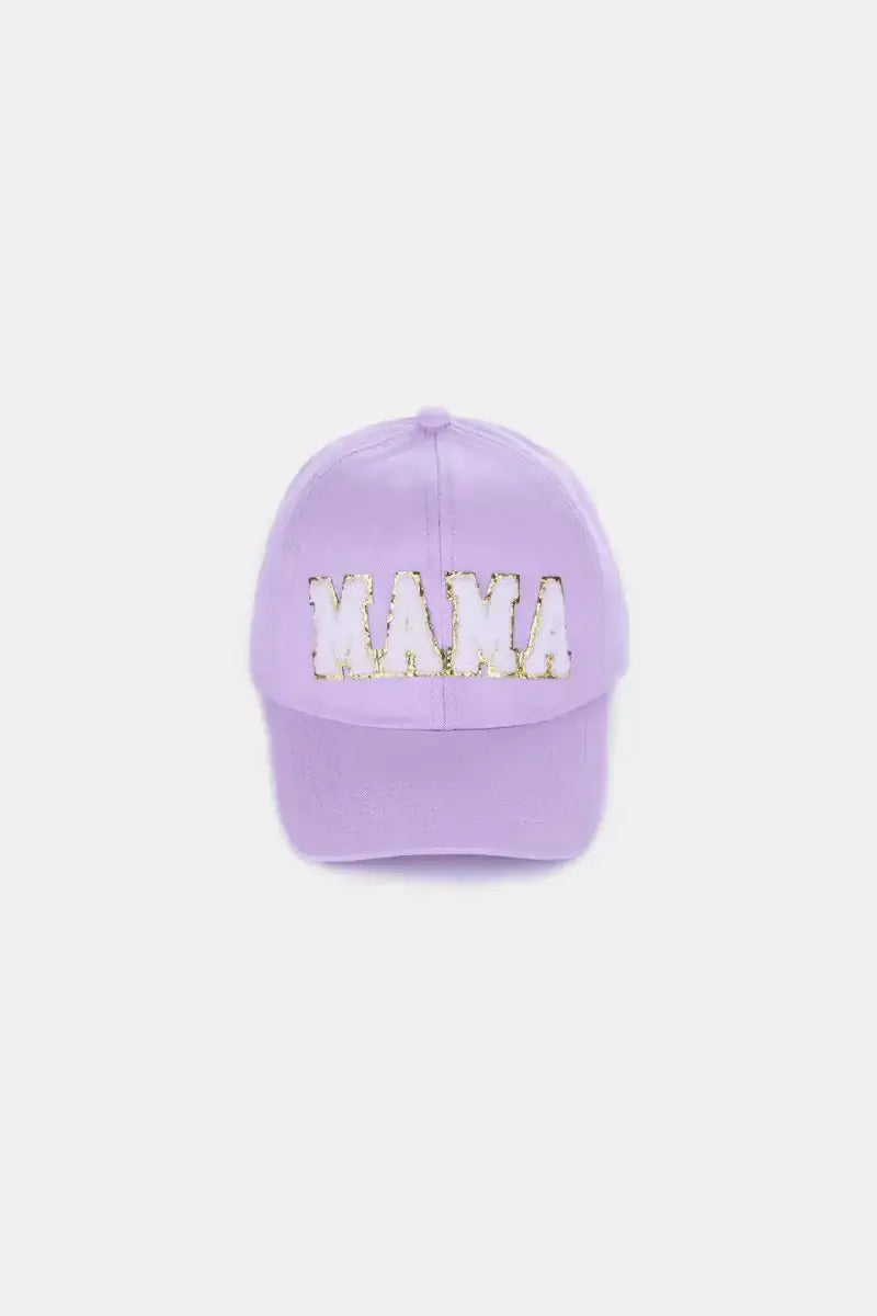 MAMA Chenille Patch Baseball Cap - Lavender / One Size