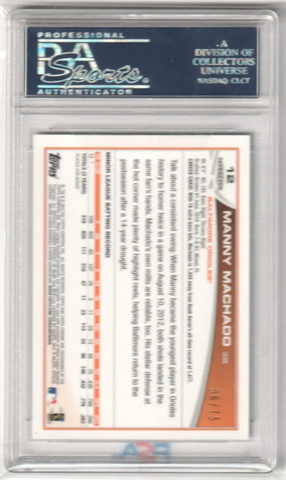 Graded Manny Machado 2013 Topps Chrome Sepia Refractor Rookie Card PSA 9 Mint