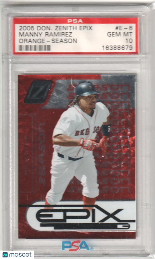 PSA 10 Manny Ramirez 2005 Zenith Epix Orange Season baseball card Columbia Hobby