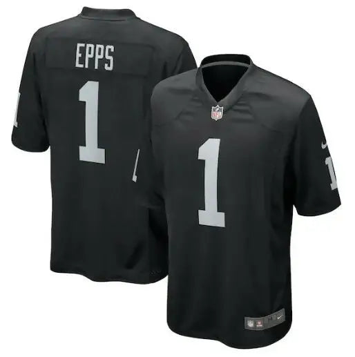 Black NFL football jersey with Epps and 1 for Marcus Epps Las Vegas Raiders fan gear