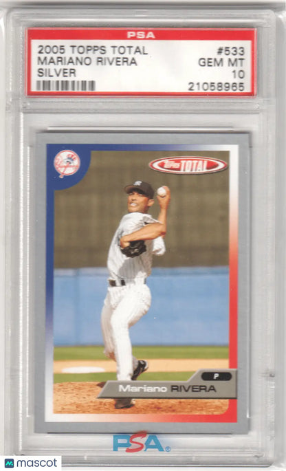 Graded Mariano Rivera baseball card from Topps Total series, perfect for Columbia Hobby collectors