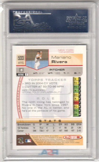 Graded Mariano Rivera baseball card from Topps Total by Columbia Hobby, PSA 10 GEM MINT