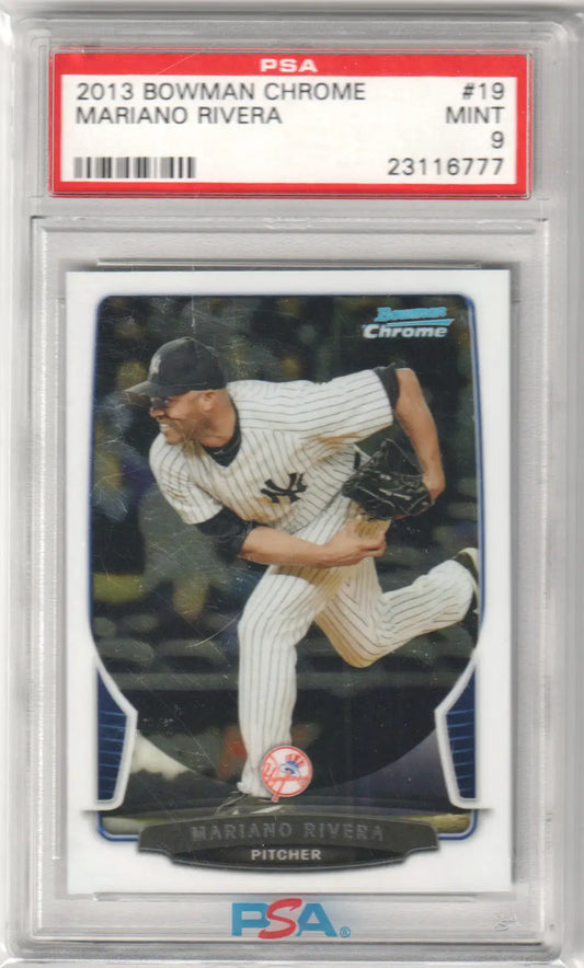 Graded Mariano Rivera baseball card from Bowman Chrome by Columbia Hobby