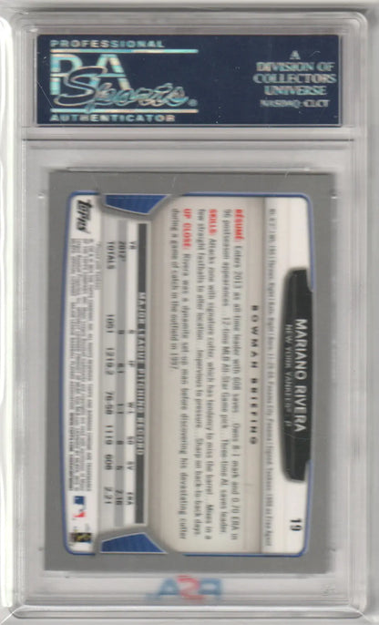 Encased Mariano Rivera baseball card from Bowman Chrome by Columbia Hobby