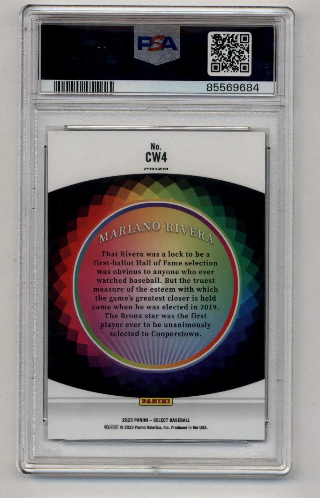 Mariano Rivera 2023 Select Color Wheel PSA 10 Gem Mint baseball card in protective slab