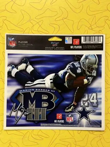 Marion Barber Dallas Cowboys Sticker Decal Wincraft Ultra Decal 5x7 for fans