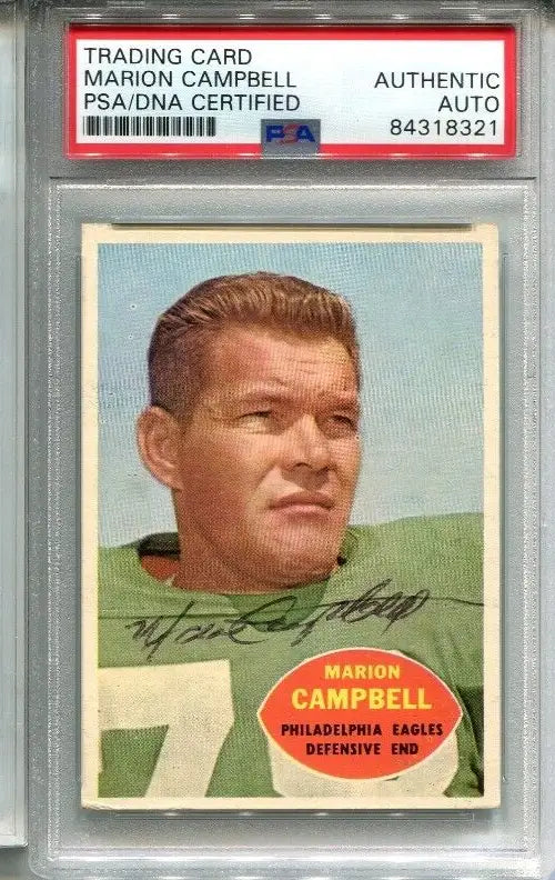 Marion Campbell autographed Topps Football card PSA/DNA certified for Eagles fans