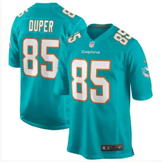 Miami Dolphins Mark Duper replica jersey displayed in Mark Duper Miami Dolphins Nike jersey product