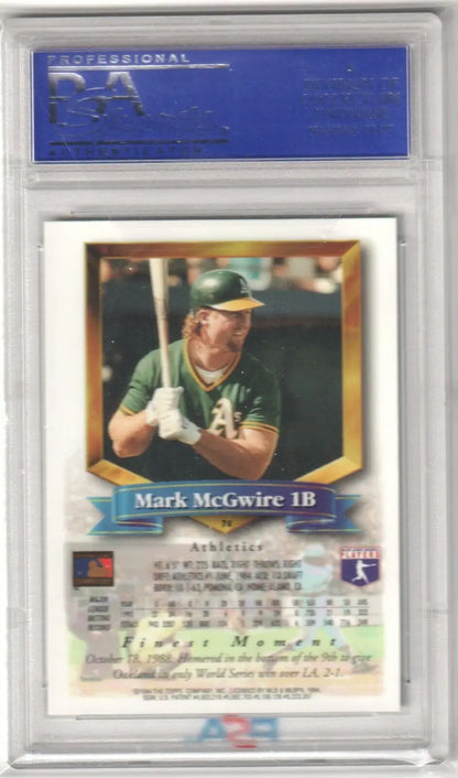 Mark McGwire baseball card from 1994 Topps Finest PSA 9 MINT product