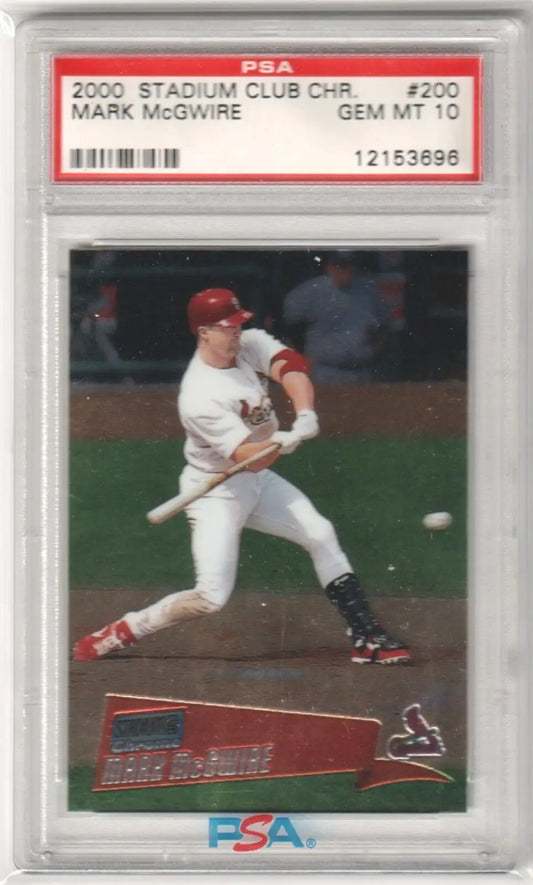 Graded Mark McGwire baseball card from Topps Stadium Club Chrome, PSA 10 GEM MINT