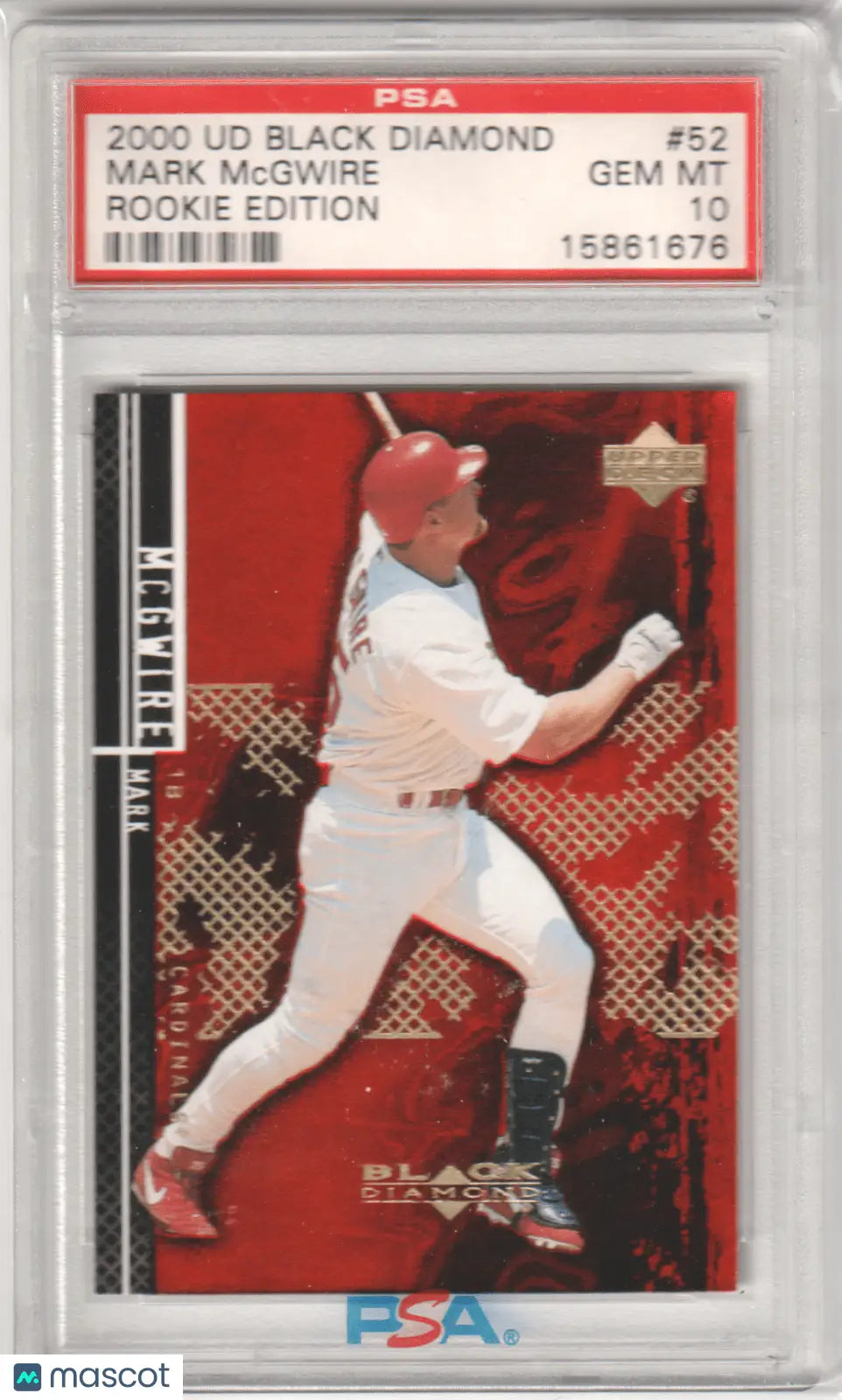 Graded Mark McGwire rookie baseball card from Upper Deck Black Diamond by Columbia Hobby