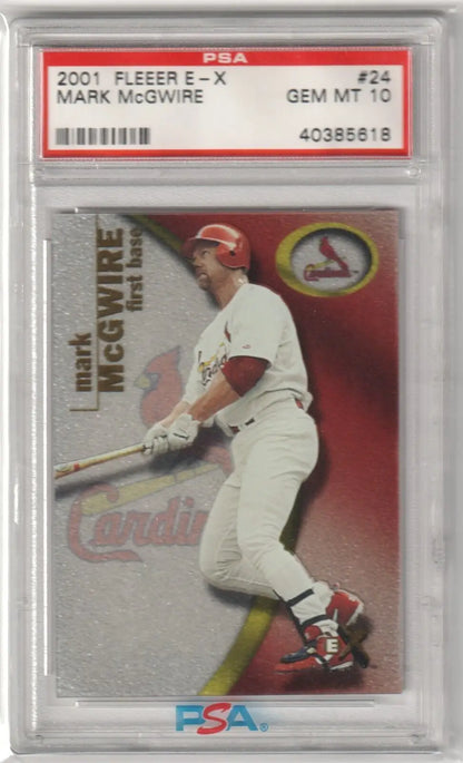 Mark McGwire baseball card from Fleer E-X 2001 PSA 10 GEM MINT Columbia Hobby