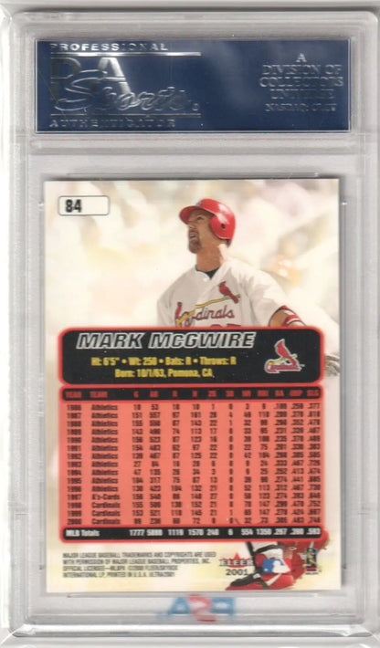 Mark McGwire 2001 Fleer Ultra #84 PSA 10 GEM MINT baseball card in protective case