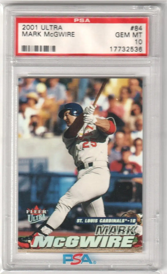 Graded Mark McGwire Fleer Ultra baseball card in PSA 10 GEM MINT case