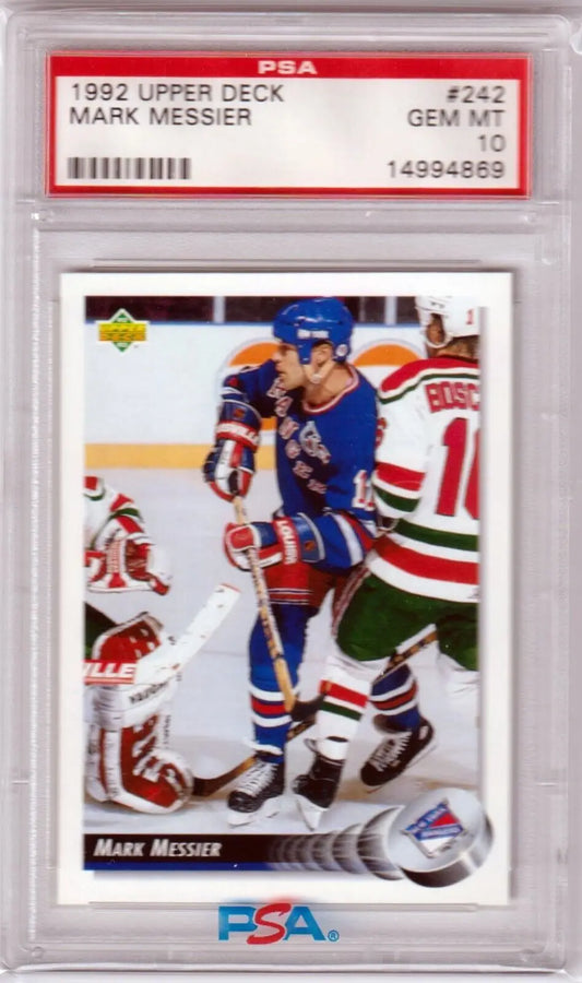 Graded Mark Messier hockey card from 1992 Upper Deck PSA 10 GEM MINT