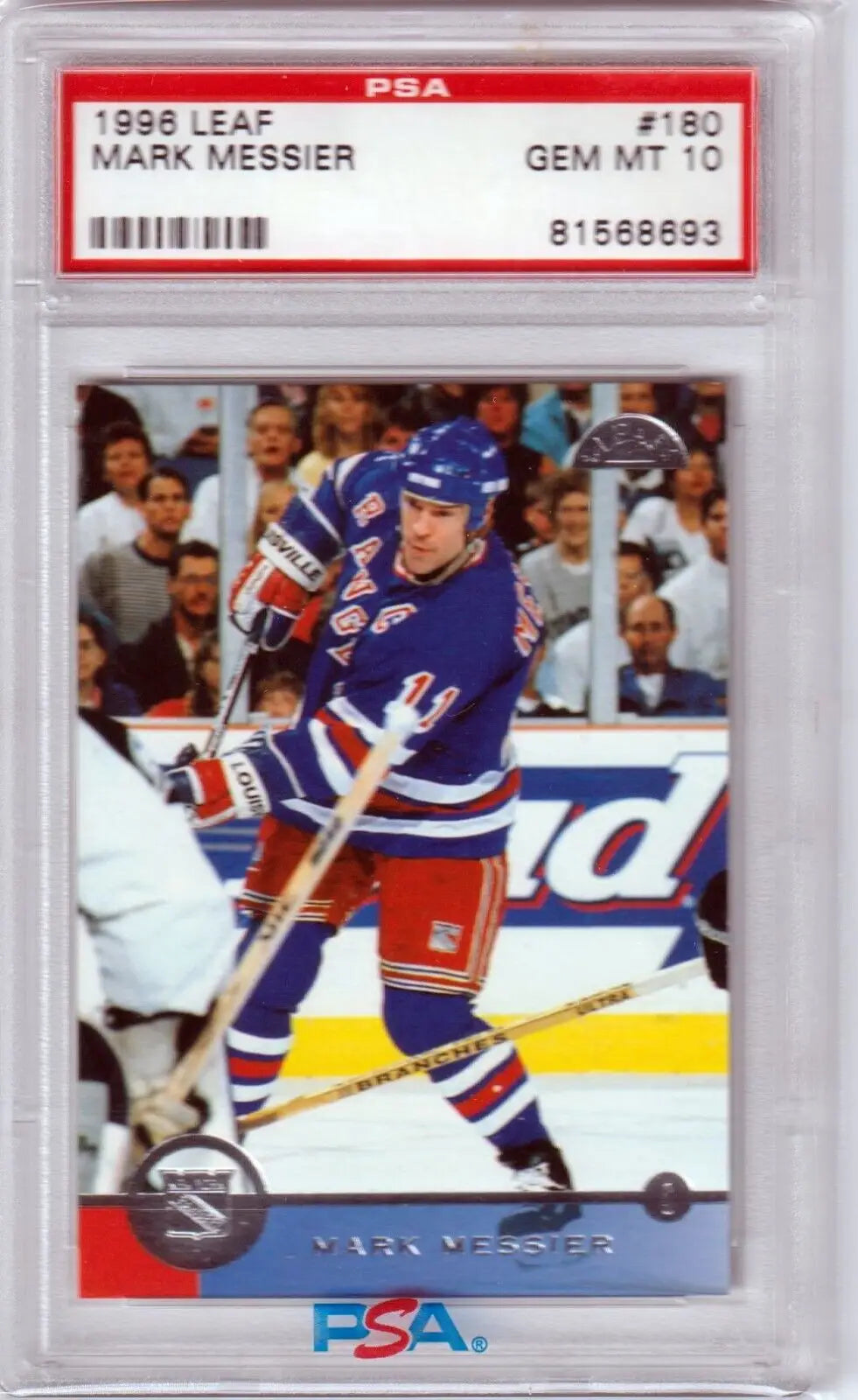 Graded 1996 Leaf Mark Messier hockey card PSA 10 GEM MINT from Columbia Hobby