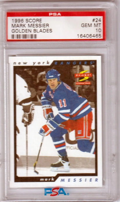 Graded Mark Messier hockey card from Columbia Hobby, PSA 10 GEM MINT, Rangers
