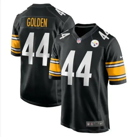 Black Markus Golden Pittsburgh Steelers Nike Game Jersey with number 44 and gold accents